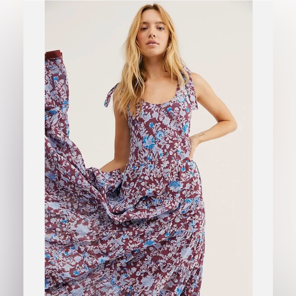 Free People NWT kikas printed midi dress